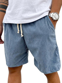 Herren Cord-Shorts mit Kordelzug in Blau