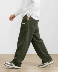 Herren Cordhose mit Elastischem Bund und Geradem Bein in Grün