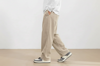 Herren Cordhose mit Elastischem Bund und Geradem Bein in Beige