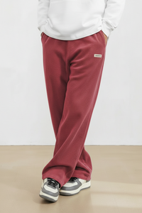 Herren Cordhose mit Elastischem Bund und Geradem Bein in Rot