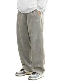 Herren Cordhose mit Elastischem Bund und Geradem Bein in Hellgrau