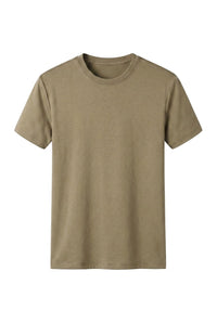 Herren Einfarbiges Kurzarmshirt mit Rundhalsausschnitt in Beige
