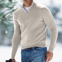 Alexander | Herren Feinstrick Pullover Viertelreißverschluss Knit Sweater in Khaki