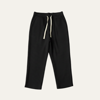 Herren Hose mit elastischem Bund und Kordelzug sowie geradem Bein in Schwarz