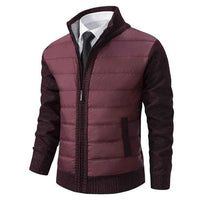 Herren Hybrid-Strickjacke mit Wattierung in Rot