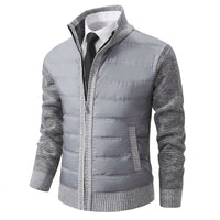 Herren Hybrid-Strickjacke mit Wattierung in Grau