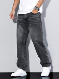 Herren Jeans mit lockerer Passform in Dunkelgrau