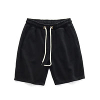 Herren Jersey-Shorts mit Kordelzug und elastischem Bund in Schwarz