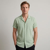 Herren Kurzarm-Button-Down-Hemd in Grün
