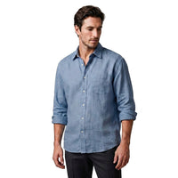 Herren Langarm-Button-Down-Hemd in Hellblau