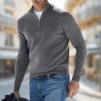 Felix | Herren Leichter Quarter-Zip Strickpullover Knit Sweater in Grau