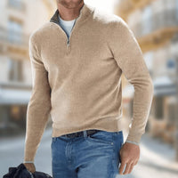 Felix | Herren Leichter Quarter-Zip Strickpullover Knit Sweater in Braun