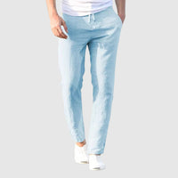 Herren-Leinenhose mit Kordelzug in Blau