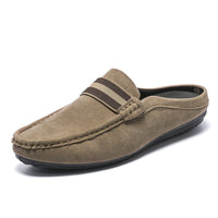 Herren-Mokassin-Slipper aus Wildleder in Taupe