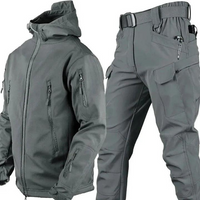 Herren Outdoor Set mit Kapuzenjacke und Cargohose in Grau