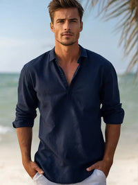 Herren-Pullover mit langem Arm und lockerer Passform in Marineblau
