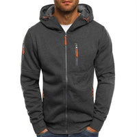 Simon | Herren Reißverschluss Kapuzenpullover Knit Sweater mit Kordelzug in Dunkelgrau