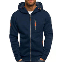 Simon | Herren Reißverschluss Kapuzenpullover Knit Sweater mit Kordelzug in Marine
