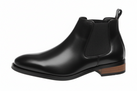 Herren Stiefeletten mit elastischen Seiteneinsätzen und Zuglaschen in Schwarz