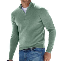 Dominik | Herren Strickpullover mit Halbem Reißverschluss Regular Fit in Grün