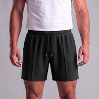 Herren-Sweatshorts mit Kordelzug und Nahtdetails in Schwarz