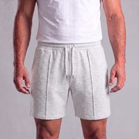 Herren-Sweatshorts mit Kordelzug und Nahtdetails in Grau
