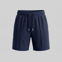 Herren-Sweatshorts mit Kordelzug und Nahtdetails in Marineblau