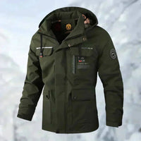 Maximilian | Herren Wasserdichte Steppjacke mit Kapuze Winddichte Outdoorjacke in Grün