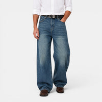 Herren Wide-Leg Retro-Jeans in Blau