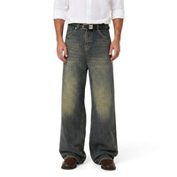 Herren Wide-Leg Retro-Jeans in Grau