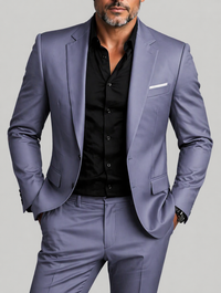 Herren Zweiteiliges Anzug Set mit Sakko und Hose in Grau