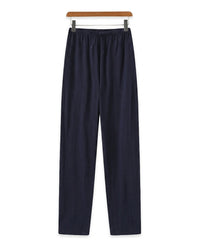 Herrenhose mit geradem Bein und Kordelzug in Blau