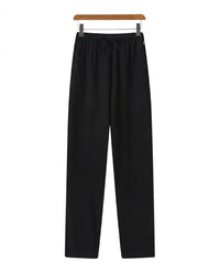 Herrenhose mit geradem Bein und Kordelzug in Schwarz