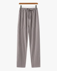 Herrenhose mit geradem Bein und Kordelzug in Grau