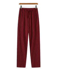 Herrenhose mit geradem Bein und Kordelzug in Rot