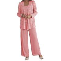 Damen Langarm-Set mit Pailletten in Rosa
