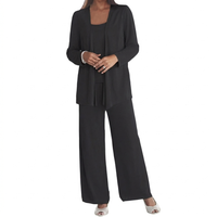 Damen Langarm-Set mit Pailletten in Schwarz