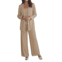 Damen Langarm-Set mit Pailletten in Khaki