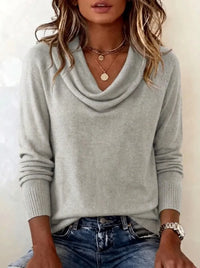 Emma | Damen-Langarmpullover in Hellgrau