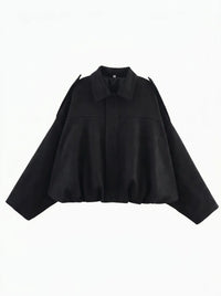 Damen Oversized Jacke mit praktischen Taschen in Schwarz