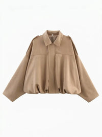 Damen Oversized Jacke mit praktischen Taschen in Khaki