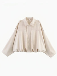 Damen Oversized Jacke mit praktischen Taschen in Elfenbein