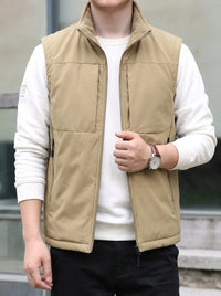 Herrenweste mit Taschen in Khaki