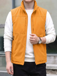 Herrenweste mit Taschen in Orange