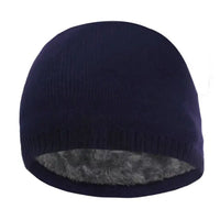 Ida | Damen Kuschelige Gefütterte Wintermütze in Navy blau