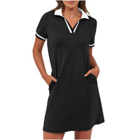 Ilarie | Sportliches Polokleid mit Taschen in Schwarz