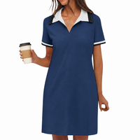 Ilarie | Sportliches Polokleid mit Taschen in Marineblau