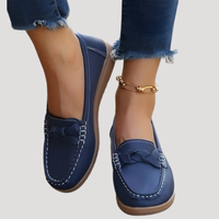 Ilsena | Damen Loafer Flach Slip-on Mokassin in Blau