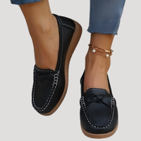 Ilsena | Damen Loafer Flach Slip-on Mokassin in Schwarz