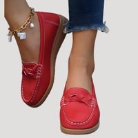 Ilsena | Damen Loafer Flach Slip-on Mokassin in Rot